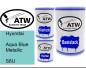 Preview: Hyundai, Aqua Blue Metallic, S6U: 500ml Lackdose + 500ml Klarlack + 250ml Härter - Set, von ATW Autoteile West.